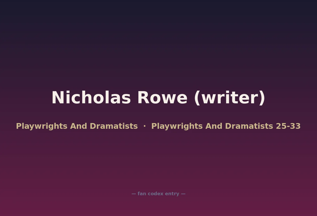 Nicholas Rowe (writer)